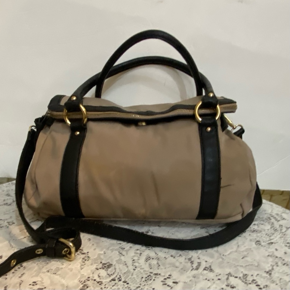Anne Klein Khaki Canvas Handbag- Crossbody Bag (12.5in x 10in x 3.5in)
